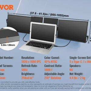 18.5 inch  Extended Swivel Portable Monitor