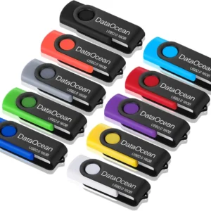 10 Pack 16GB USB Flash Drives with Keychain, 10 Colors, Compatible with PC/Mac/Linux