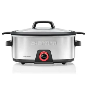 6-Quart Electric Slow Cooker with Stainless Steel Exterior Nonstick